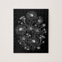 Zwart-wit bloempatroon