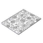 Zwart-wit bloempatroon notitieboek (Linkerzijde)