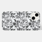 zwart-wit bloempatroon varens Case-Mate iPhone case (Achterkant (horizontaal))
