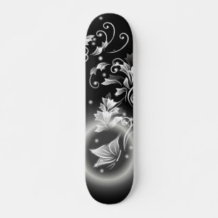 Zwart-Wit Bloemrijke Fantasie Vlinder Persoonlijk Skateboard