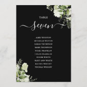 Zwart-Wit Bloemstuk Zitplaats Plan Tafelnummer (Achterkant)