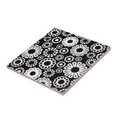 Zwart-wit bloemtegel tegeltje (Zijkant)