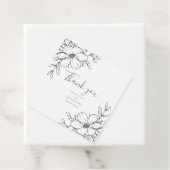 Zwart Wit Bloemtekening Huwelijksgunst Labels (In situ)
