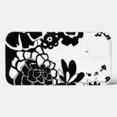 Zwart-wit bloemtuingrafisch patroon Case-Mate iPhone case (Achterkant (horizontaal))