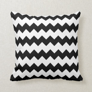 Zwart-wit blok Chevron Pillow Kussen