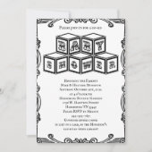 Zwart-wit  Blokken Baby shower Kaart (Voorkant)