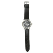 Zwart wit blokpatroon badhanddoekset horloge (Vlak)