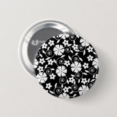 Zwart wit blokpatroon badhanddoekset ronde button 5,7 cm (Voorkant /achterkant)