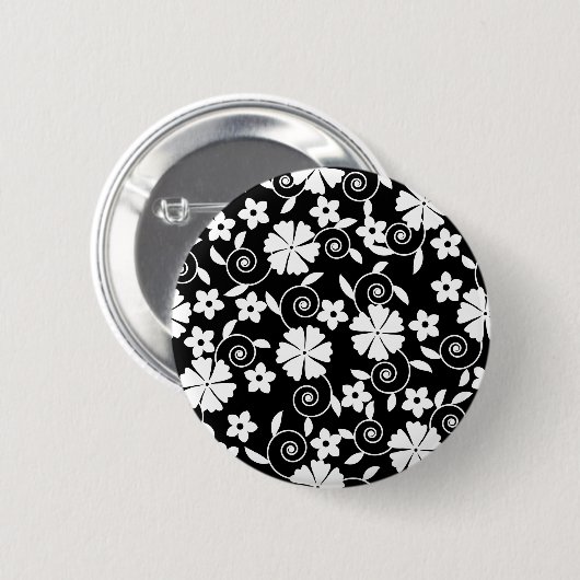 Zwart wit blokpatroon badhanddoekset ronde button 5,7 cm (Voorkant /achterkant)