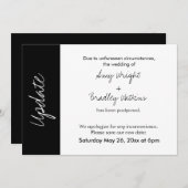 Zwart wit blokupdate uitgestelde bruiloft Kaart (Voorkant / Achterkant)