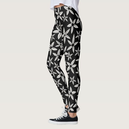 Zwart-wit Bloom Spring Leggings (Links)