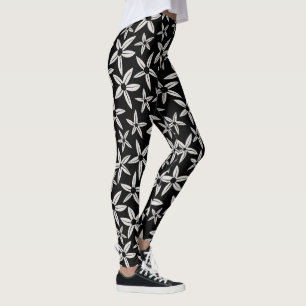 Zwart-wit Bloom Spring Leggings