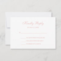 Zwart Wit & Blush Roze Script RSVP-kaarten