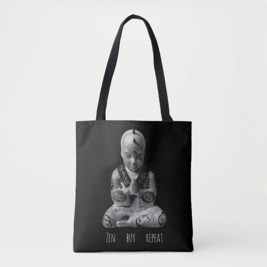 Zwart & Wit Boeddha Tote Bag (Voorkant)