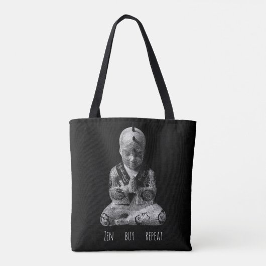 Zwart & Wit Boeddha Tote Bag (Achterkant)