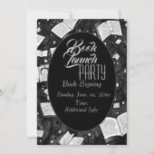 Zwart-wit boek lanceringsfeest kaart (Voorkant)
