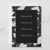 Zwart-wit boek lanceringsfeest kaart (Achterkant)