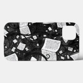 Zwart-wit boeken achtergrond Case-Mate iPhone case (Achterkant (horizontaal))