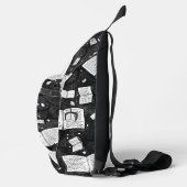 Zwart-wit boeken achtergrond sling bag (Rechts)