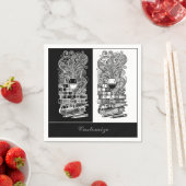 Zwart-wit boeken en wijn 2 servet (Insitu)