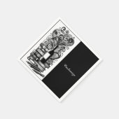 Zwart-wit boeken en wijn 3 servet (Hoek)