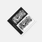 Zwart-wit boeken en wijn servet (Hoek)