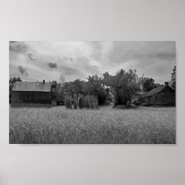  zwart-wit Boerderij Foto Poster