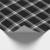  zwart-wit boerderij geruite motief cadeaupapier (Hoek)