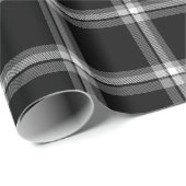  zwart-wit boerderij geruite motief cadeaupapier (Rol Hoek)