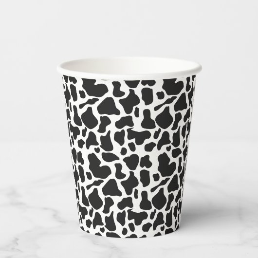 Zwart Wit Boerderij Koe Vlekken Verjaardag Papieren Bekers (Achterkant)