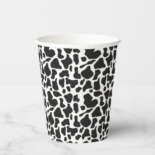 Zwart Wit Boerderij Koe Vlekken Verjaardag Papieren Bekers (Rechts)