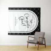 Zwart Wit Bogen Congrats Afstudeerder Foto Achterg Wandkleed (In Situ (horizontaal))