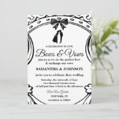  Zwart & Wit Bogen Ribbons Wedding Kaart (Staand voorkant)