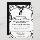  Zwart & Wit Bogen Ribbons Wedding Kaart (Voorkant / Achterkant)