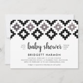 Zwart-wit Boho Aztec Baby shower Kaart (Voorkant)