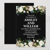 Zwart-wit Boho Bohemian Chic Greenery Wedding Kaart (Voorkant / Achterkant)