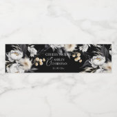 Zwart-wit boho bruiloft gepersonaliseerd waterfles etiket (Enkel label)