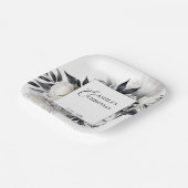 Zwart-wit boho bruiloft servies sjabloon papieren bordje (Gebogen)