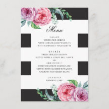 Zwart-wit boho bruiloft. Waterverf roze bloemen