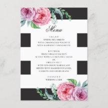 Zwart & wit boho bruiloft. Waterverf roze floraal