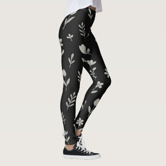 Zwart-wit Boho Design Leggings (Rechts)
