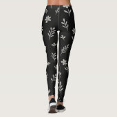 Zwart-wit Boho Design Leggings (Achterkant)