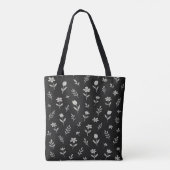 Zwart-wit Boho Design Tote Bag (Achterkant)