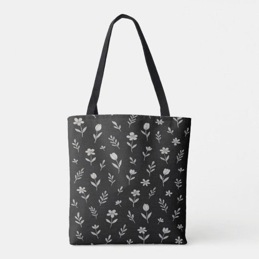 Zwart-wit Boho Design Tote Bag (Achterkant)