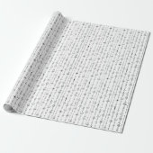 Zwart-wit boho-doodle abstract patroon cadeaupapier (Uitgerold)