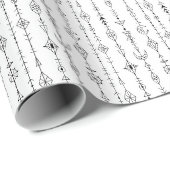 Zwart-wit boho-doodle abstract patroon cadeaupapier (Rol Hoek)