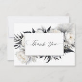 Zwart-wit boho elegante trouw  bedankkaart (Voorkant)