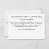 Zwart-wit boho elegante trouw  bedankkaart (Achterkant)