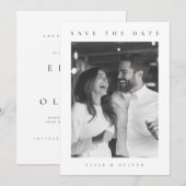 Zwart-wit Boho Foto Bewaar de datum Kaart (Voorkant / Achterkant)