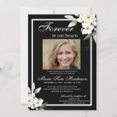 Zwart Wit Boho groen Begrafenisdienst Kaart (Voorkant)